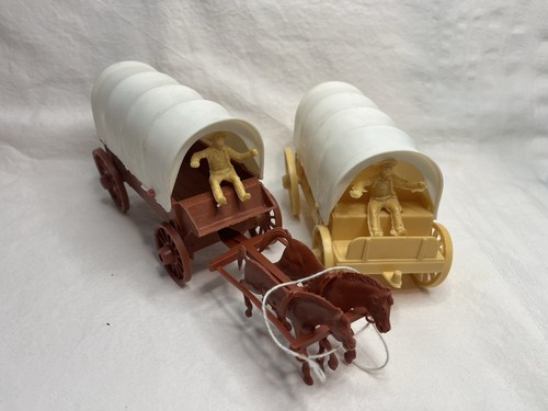 Vintage plastic covered wagon - plastic,